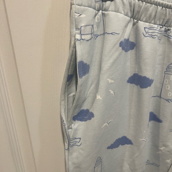 The Beaufort Bonnet co Sunday style light blue lighthouse sweatpants size M NWT - Picture 4 of 8